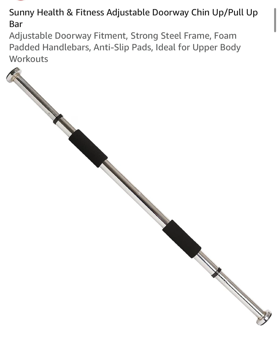 Sunny Health & Fitness Adjustable Pull Up Bar