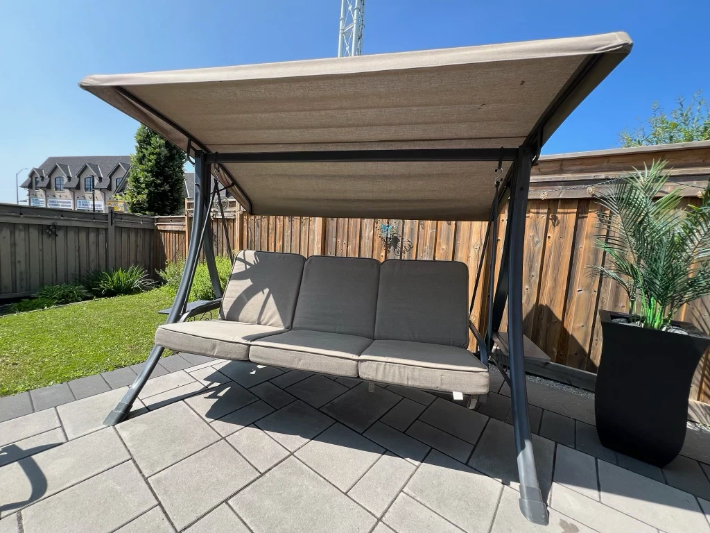 3-Seat Outdoor Patio Swing with Canopy (Sunbrella Fabric)