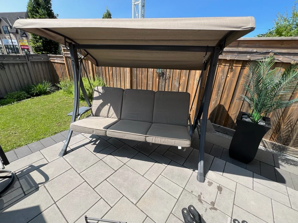 3-Seat Outdoor Patio Swing with Canopy (Sunbrella Fabric) - photo 5
