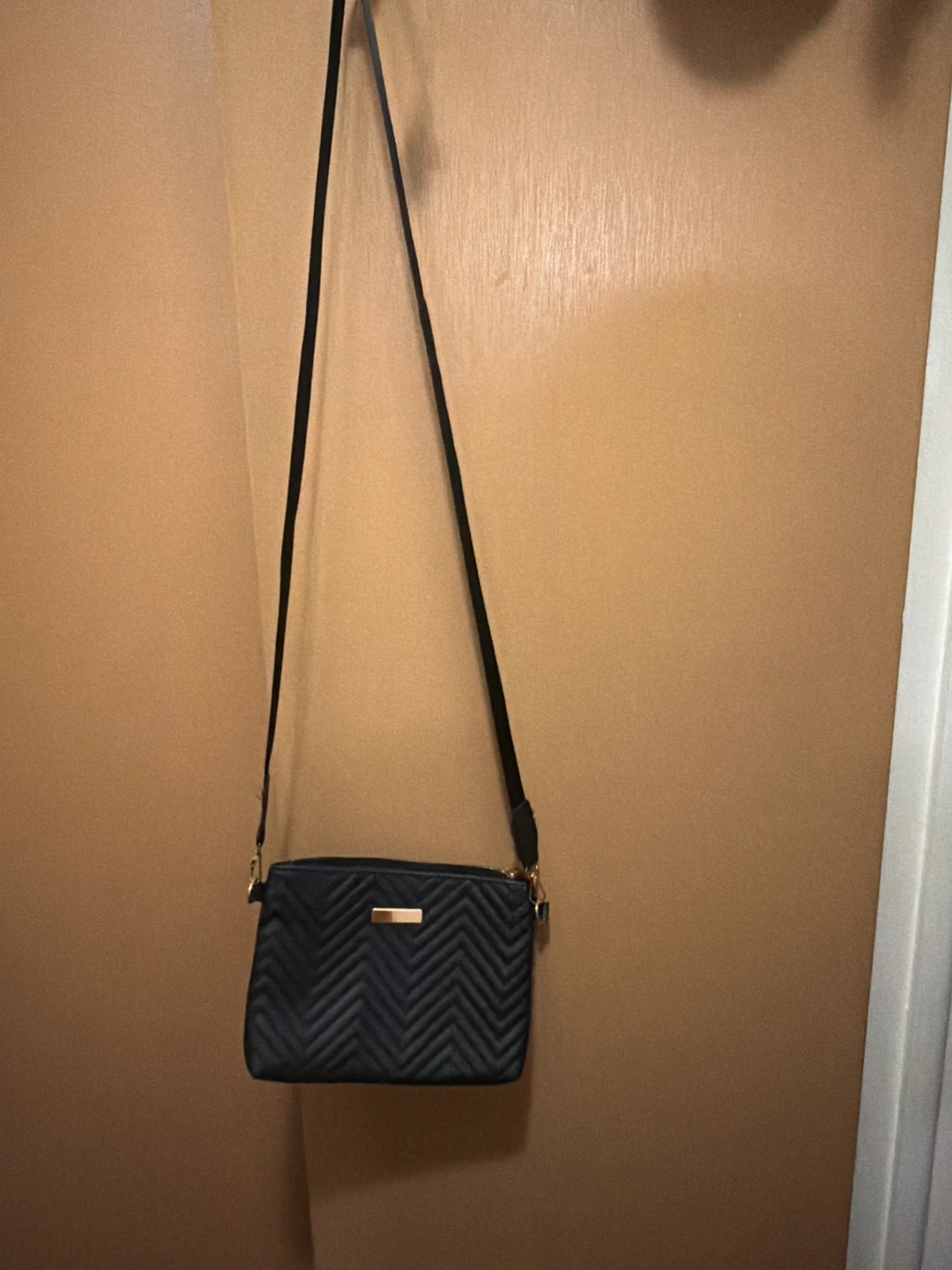 Small Black Quilted Crossbody Bag 🏈