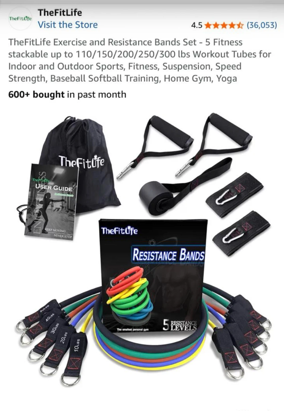 TheFitLife Exercise and Resistance Bands Set