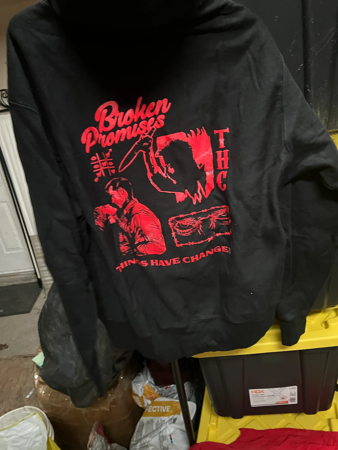 Broken Promises THC Hoodie - Black & Red, Size XL 🏈 - photo 2
