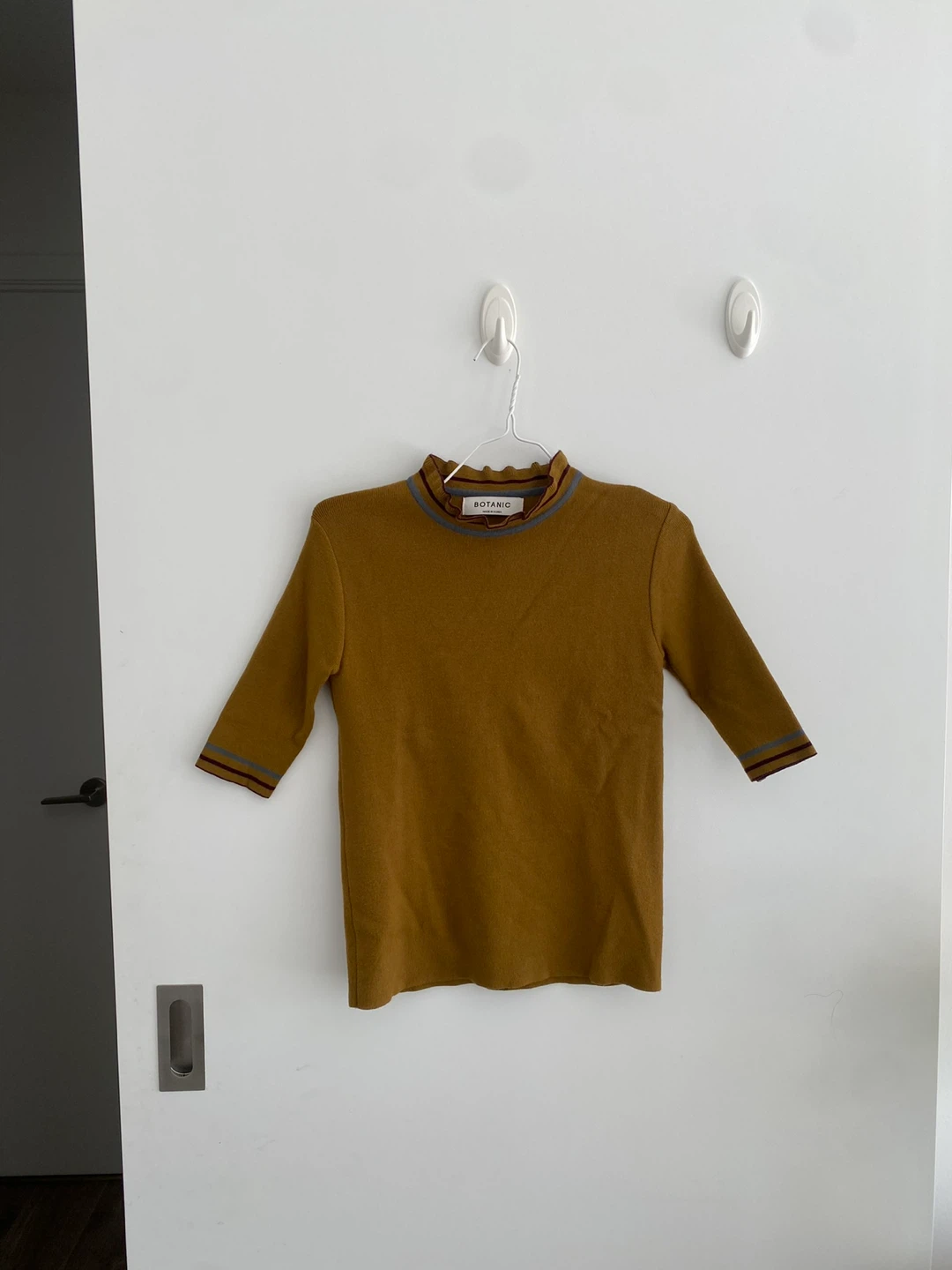 Botanic Mustard Mock Neck Top
