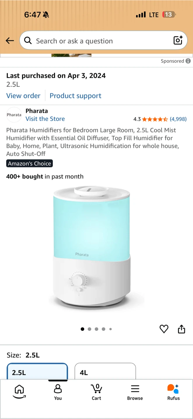 Pharata 2.5L Top Fill Humidifier - photo 3