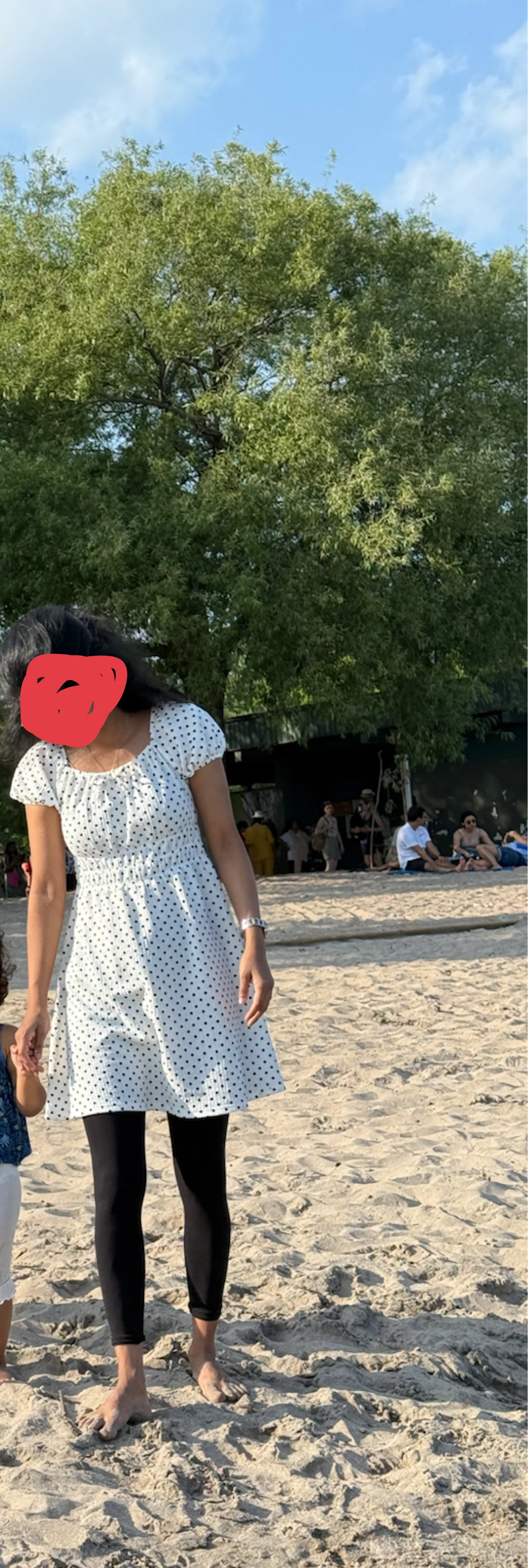 White polka dot dress