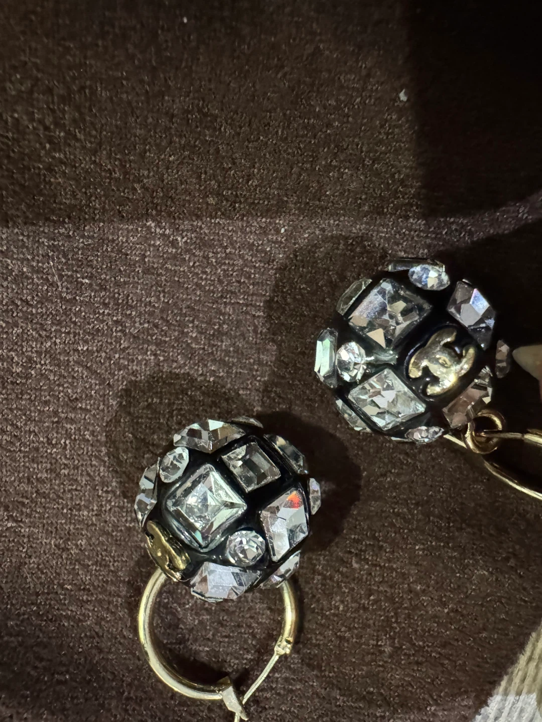 Chanel Crystal Sphere Hoop Earrings - photo 3