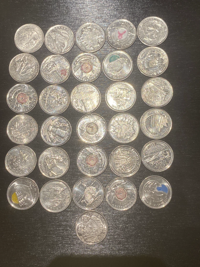 Collection of 31 Canadian Commemorative 25 Cent Coins - photo 2