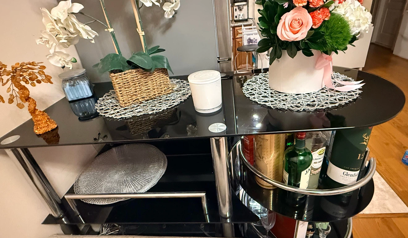 Modern Black Glass Bar Cart - photo 2