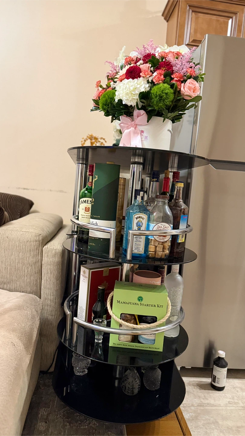 Modern Black Glass Bar Cart - photo 5