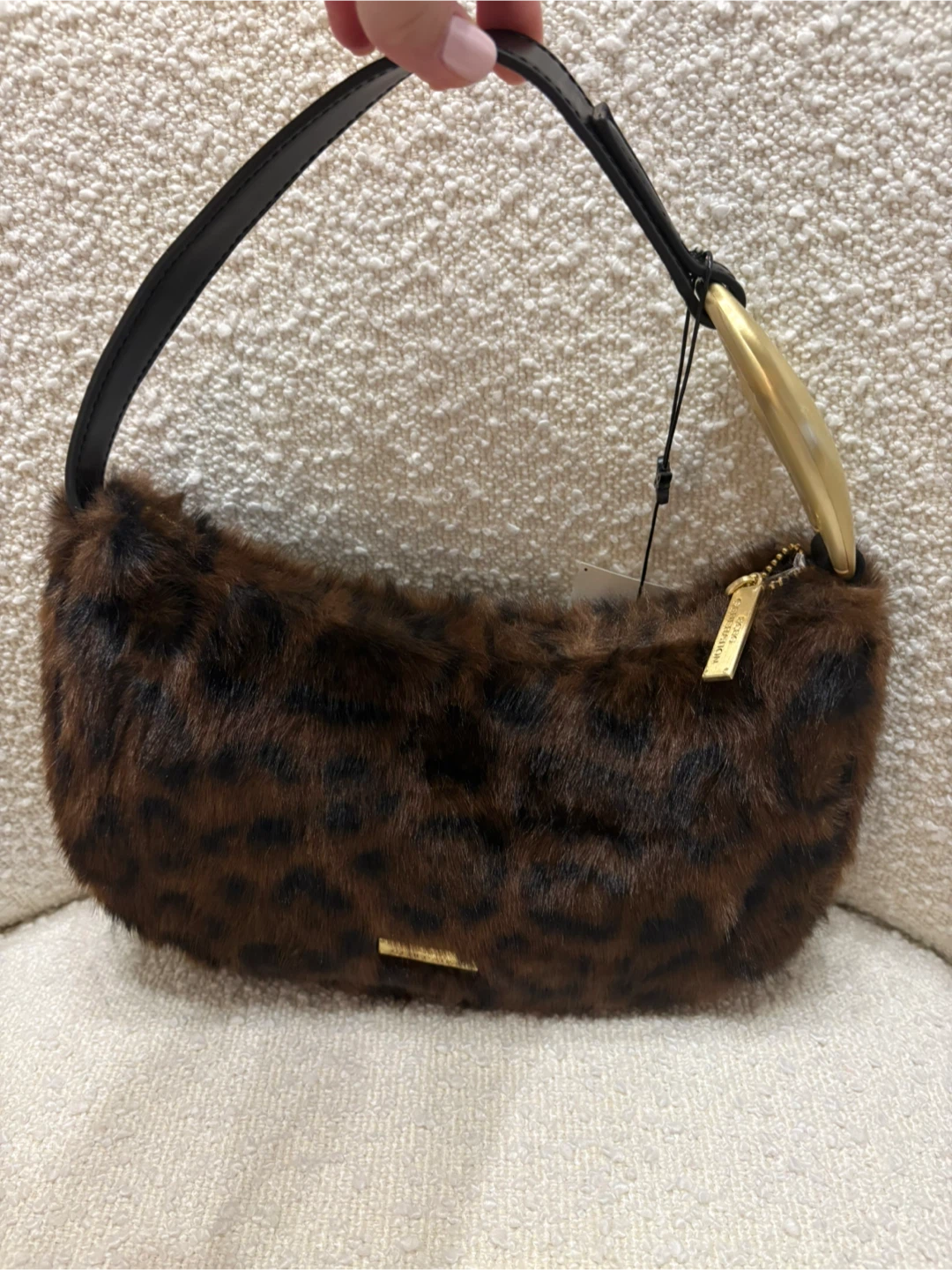 NWT BCBG Generation leopard print faux fur handbag