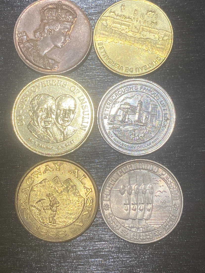 Set of 6 Commemorative and Token Coins