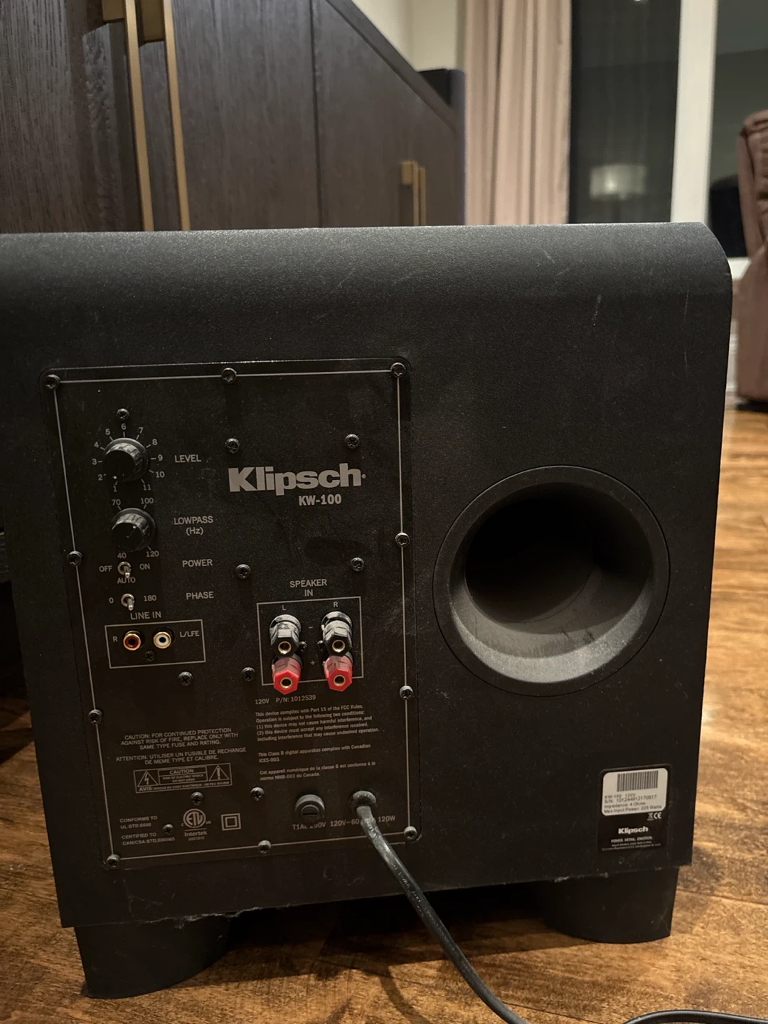 Klipsch KW-100 Subwoofer - photo 3