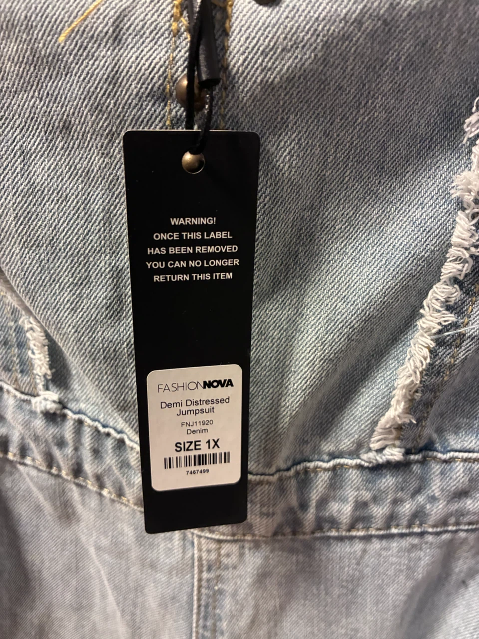 Fashion Nova Demi Distressed Jumpsuit Size 1X - photo 3