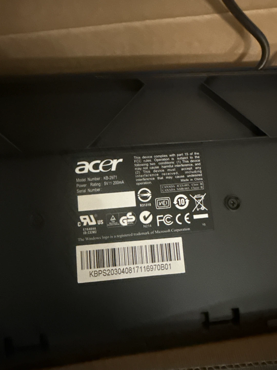 Acer KB-2971 Wired Keyboard - photo 2
