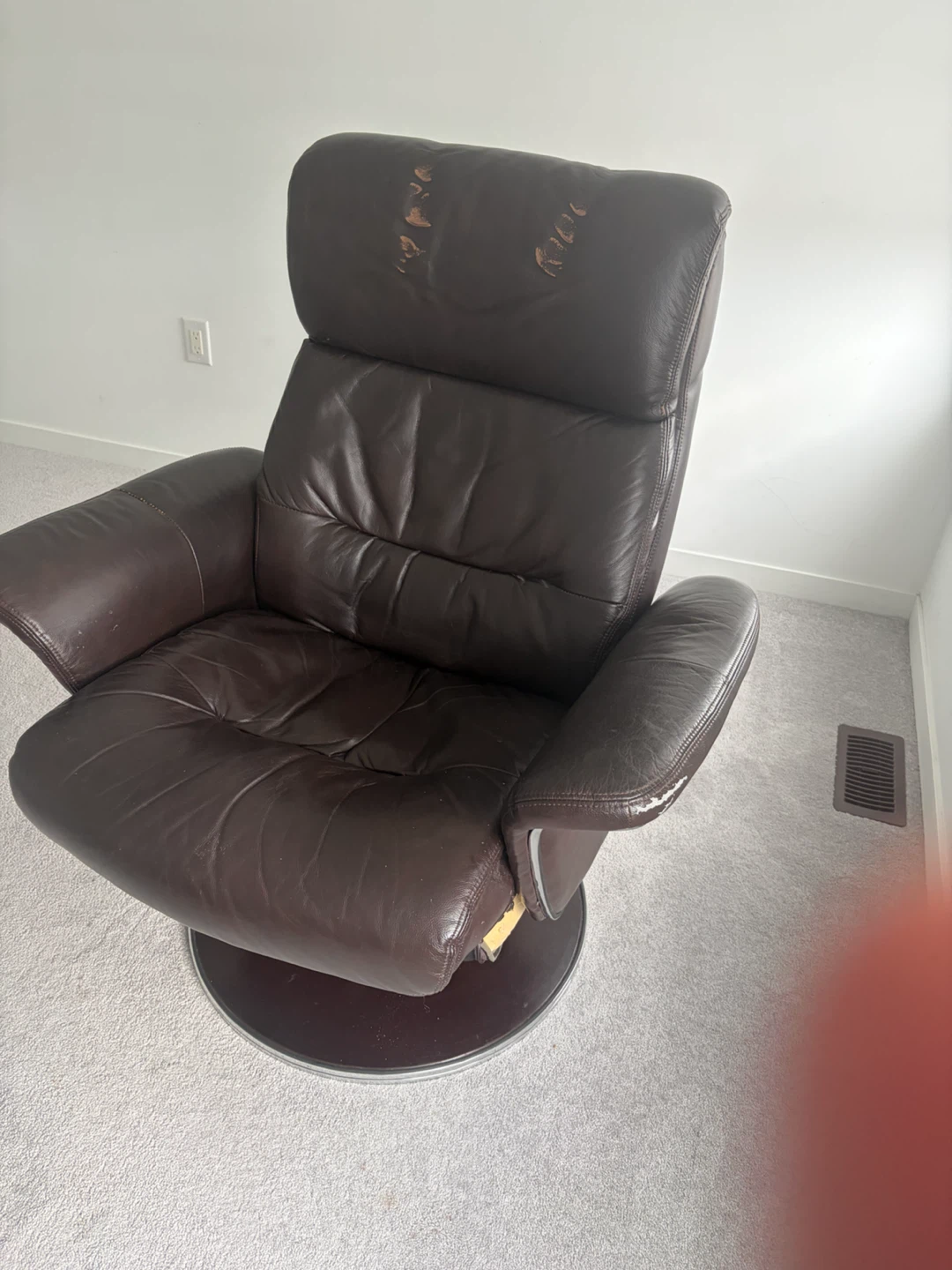 La-Z-Boy Brown Leather Swivel Recliner