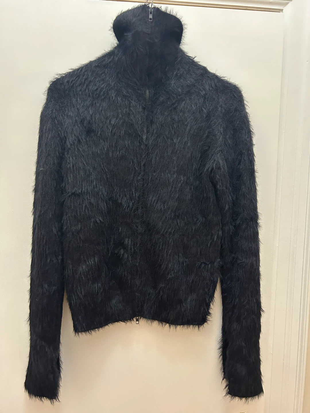 Black Shaggy Zip-Up Hoodie - photo 2