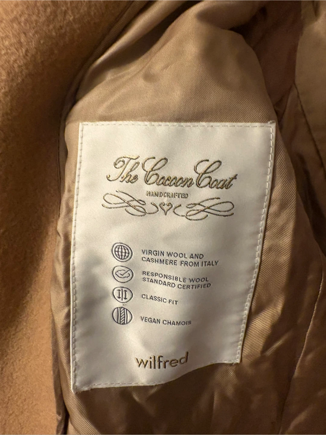 Aritzia Wilfred Cocoon Coat – Camel – Size XS - photo 3