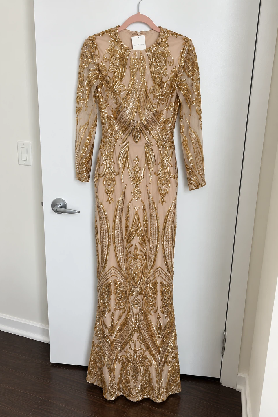 NEW Gold Sequin Maxi Dress - size M - photo 2