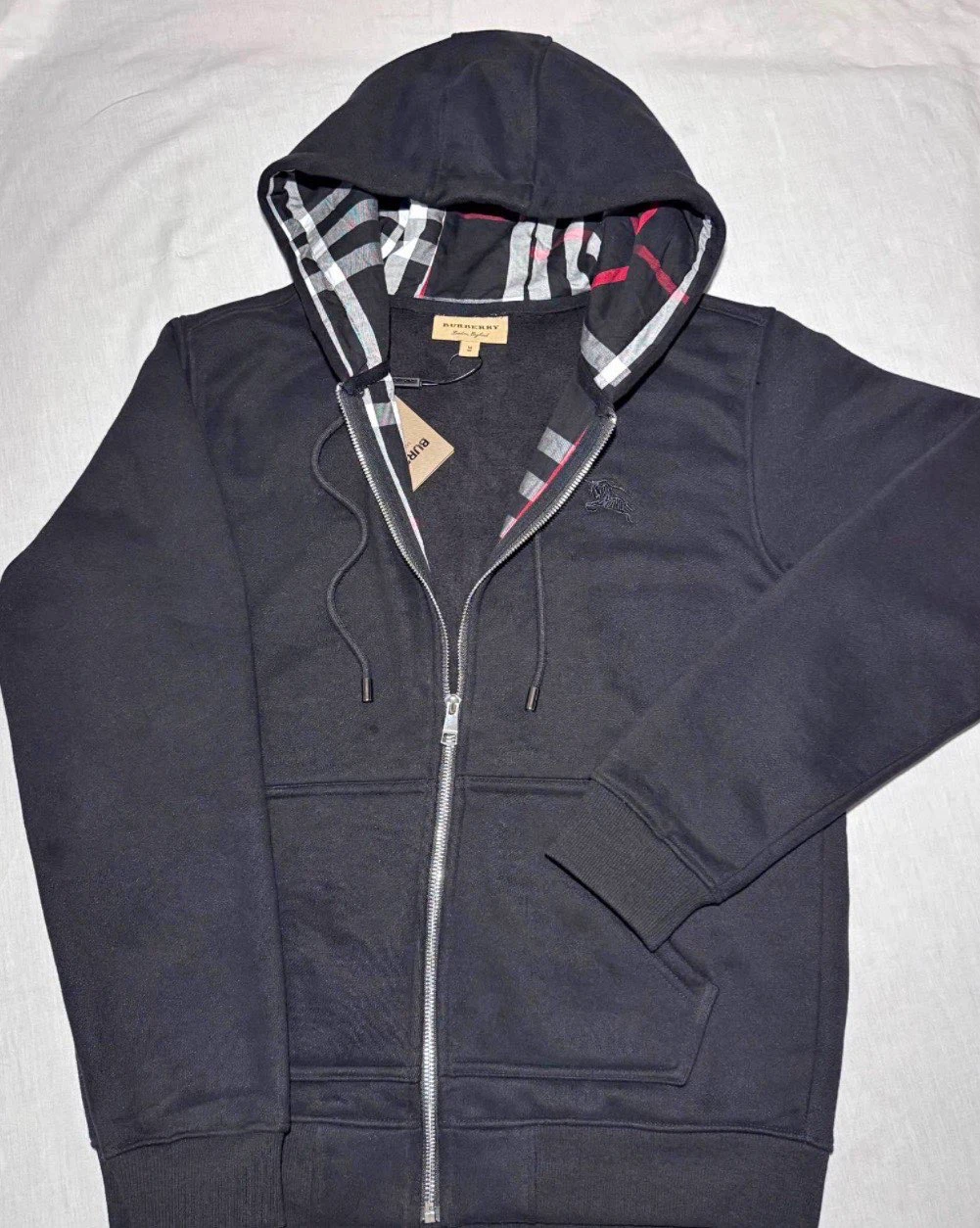 Burberry Black Zip-Up Hoodie