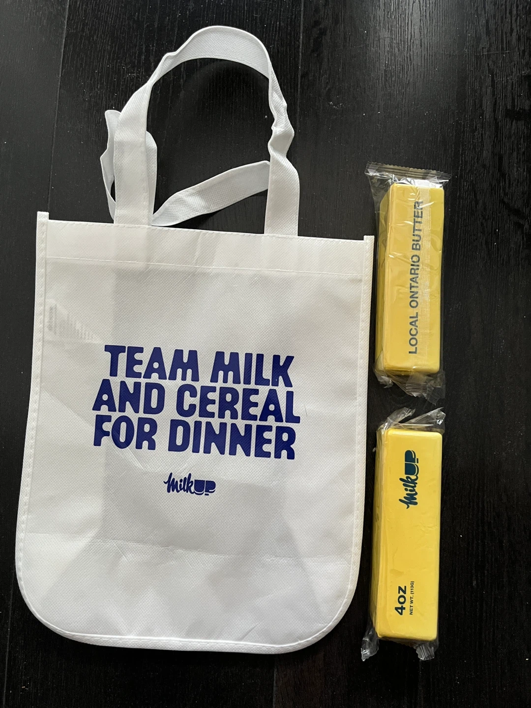 MilkUP Tote Bag & Butter Squeeze Toy 🏈