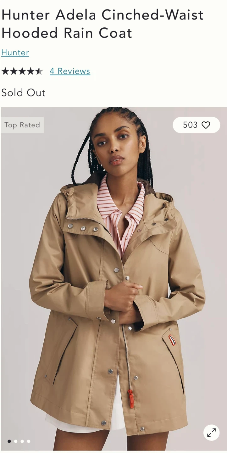 NEW with tags Hunter Rain coat MEDIUM🧥- paid $304! - photo 4