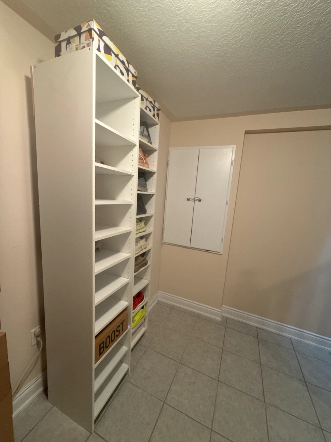 Set of Two Tall White Shoe Racks - photo 2