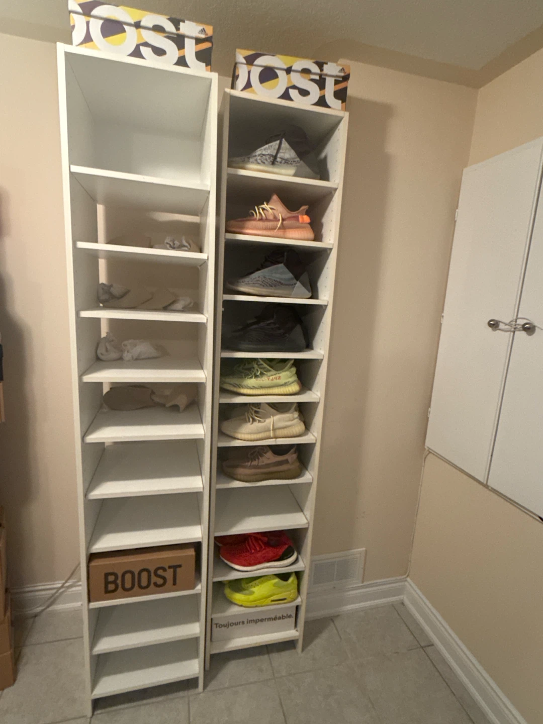 Set of Two Tall White Shoe Racks - photo 3