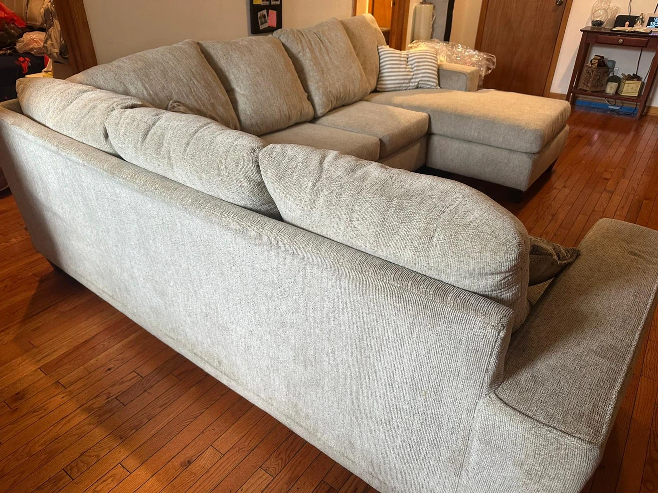 Large Gray L-Shaped Sectional Sofa - photo 3