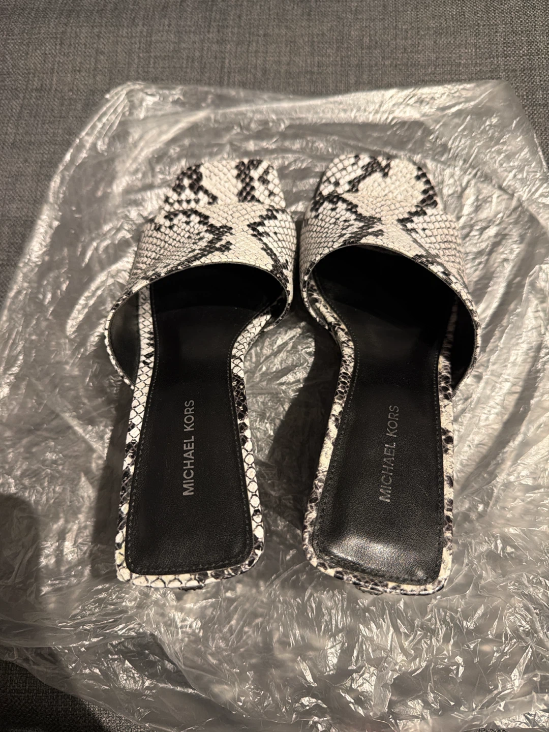 Michael Kors Snakeskin Pattern Wedge Mules