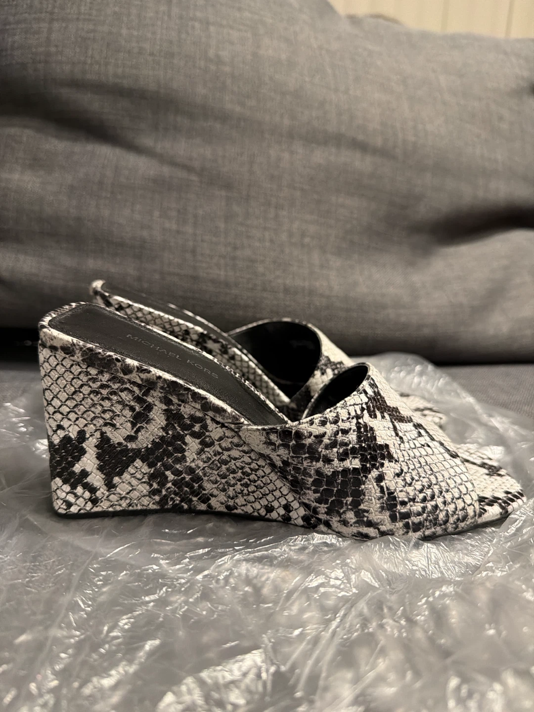 Michael Kors Snakeskin Pattern Wedge Mules - photo 2