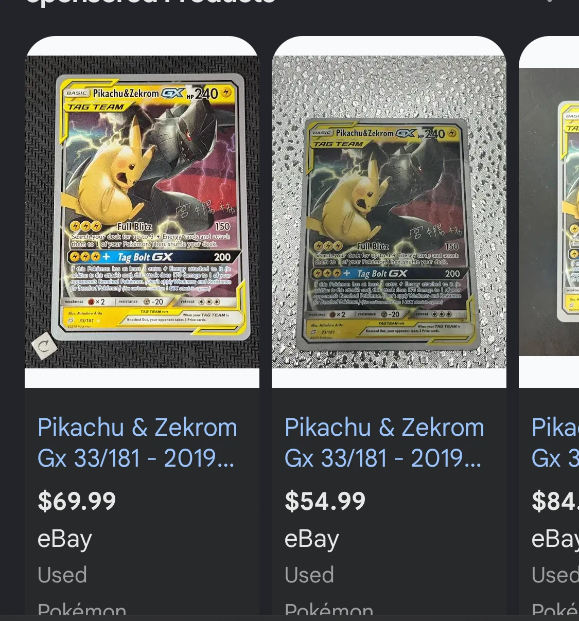 2019 Pokemon World Championships Pikachu & Zekrom GX Card
