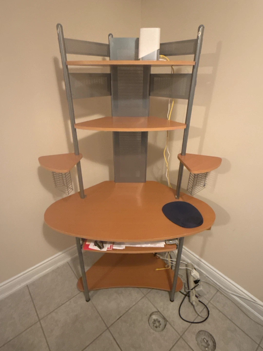 Corner Computer Desk with Shelves