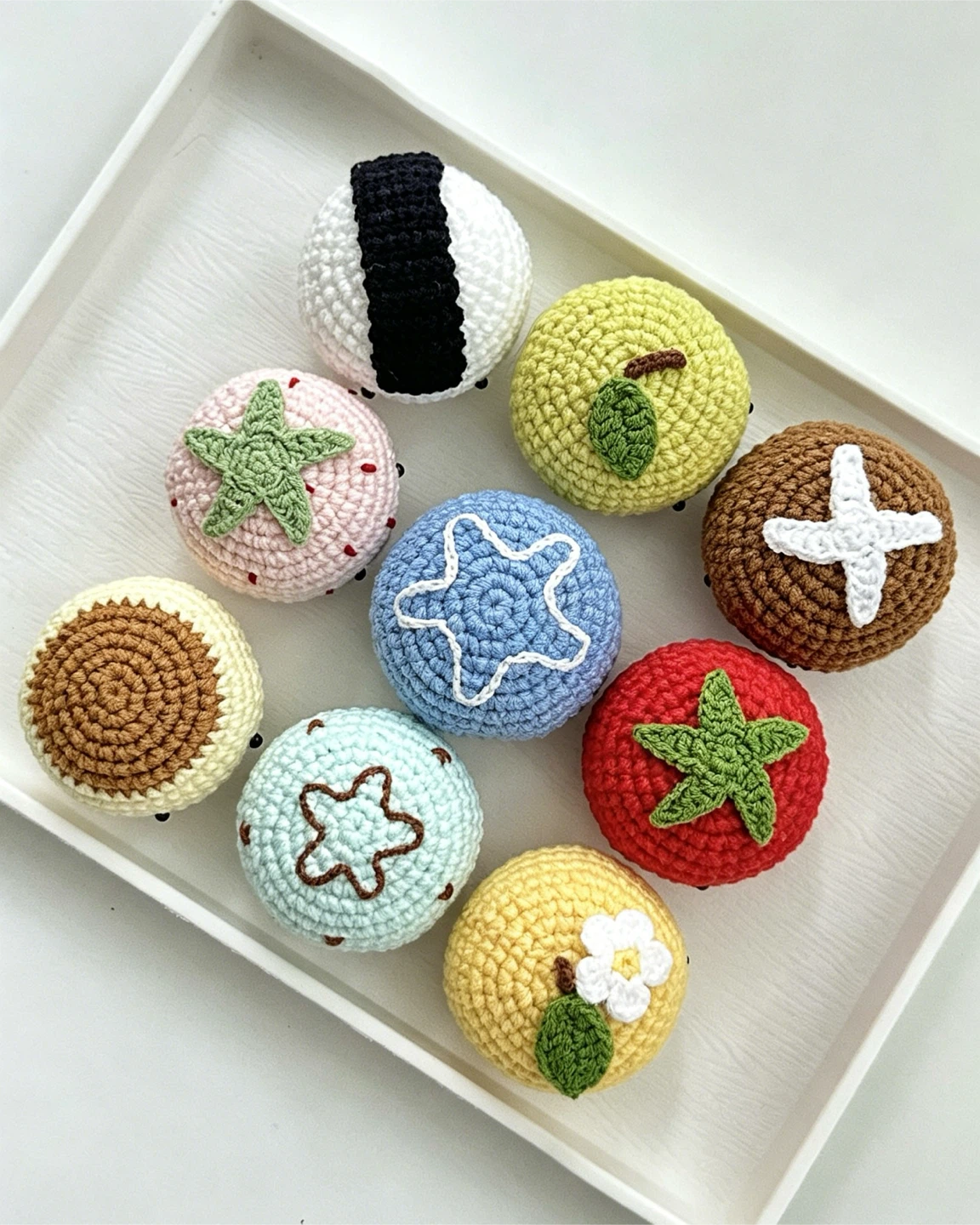 Handmade Food & Fruit Theme Crochet Mini Jellyfish Keychains