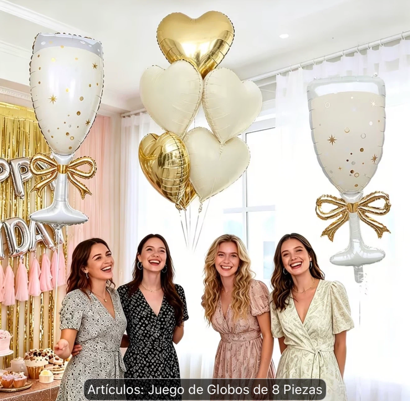 8-Piece Champagne Glass and Heart Balloon Set - photo 3