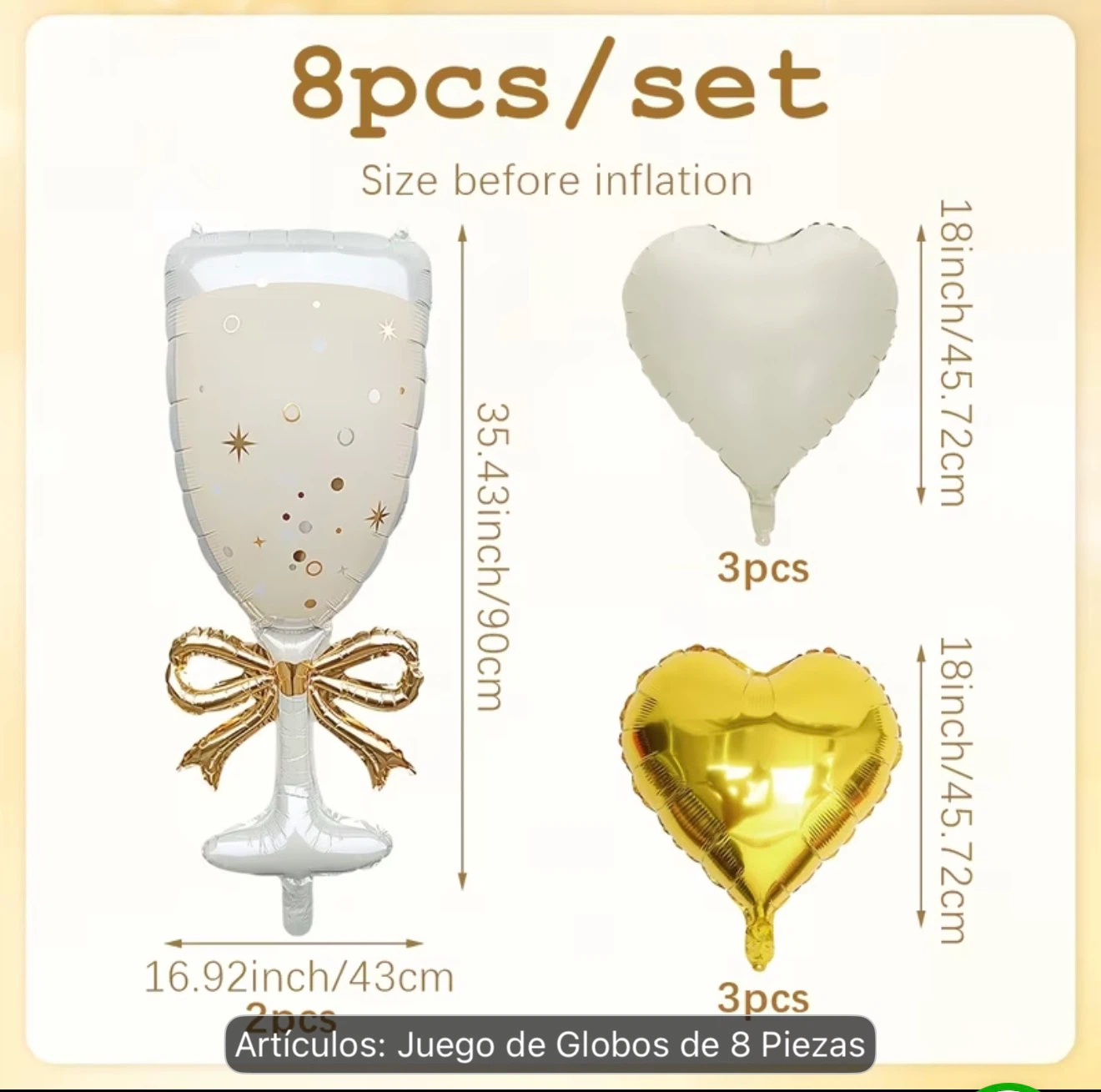 8-Piece Champagne Glass and Heart Balloon Set - photo 5
