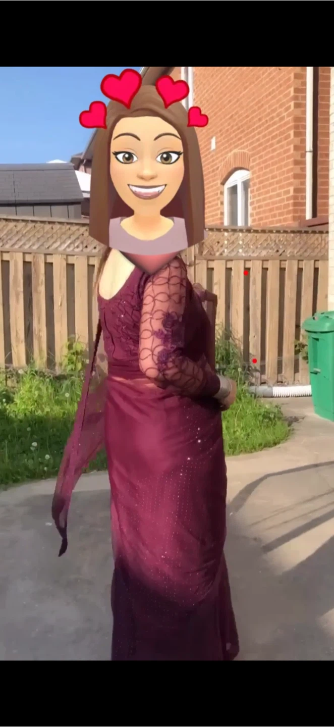 Deep Maroon Sequin Saree - photo 2