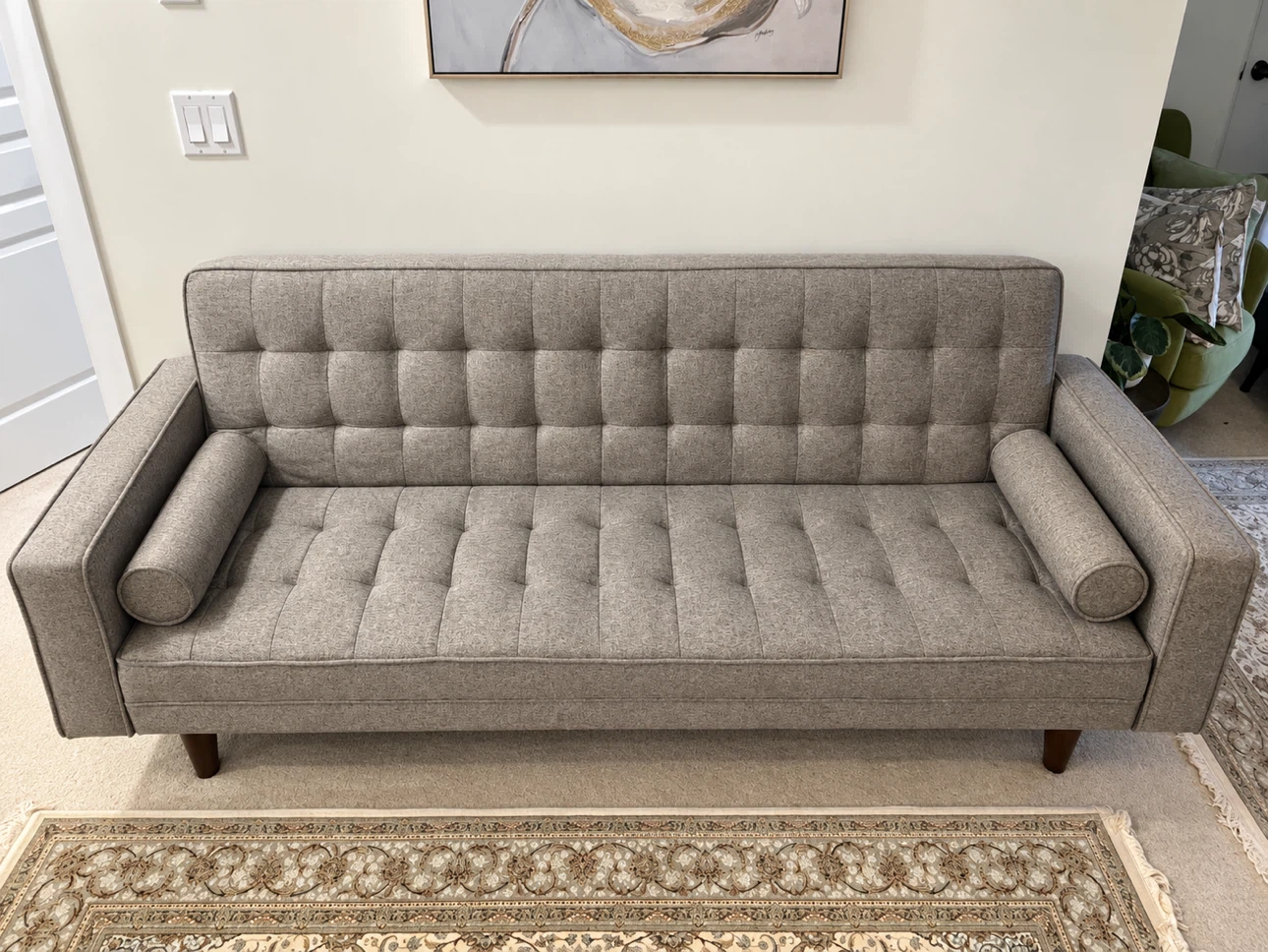 Like-New Grey Sofa Bed