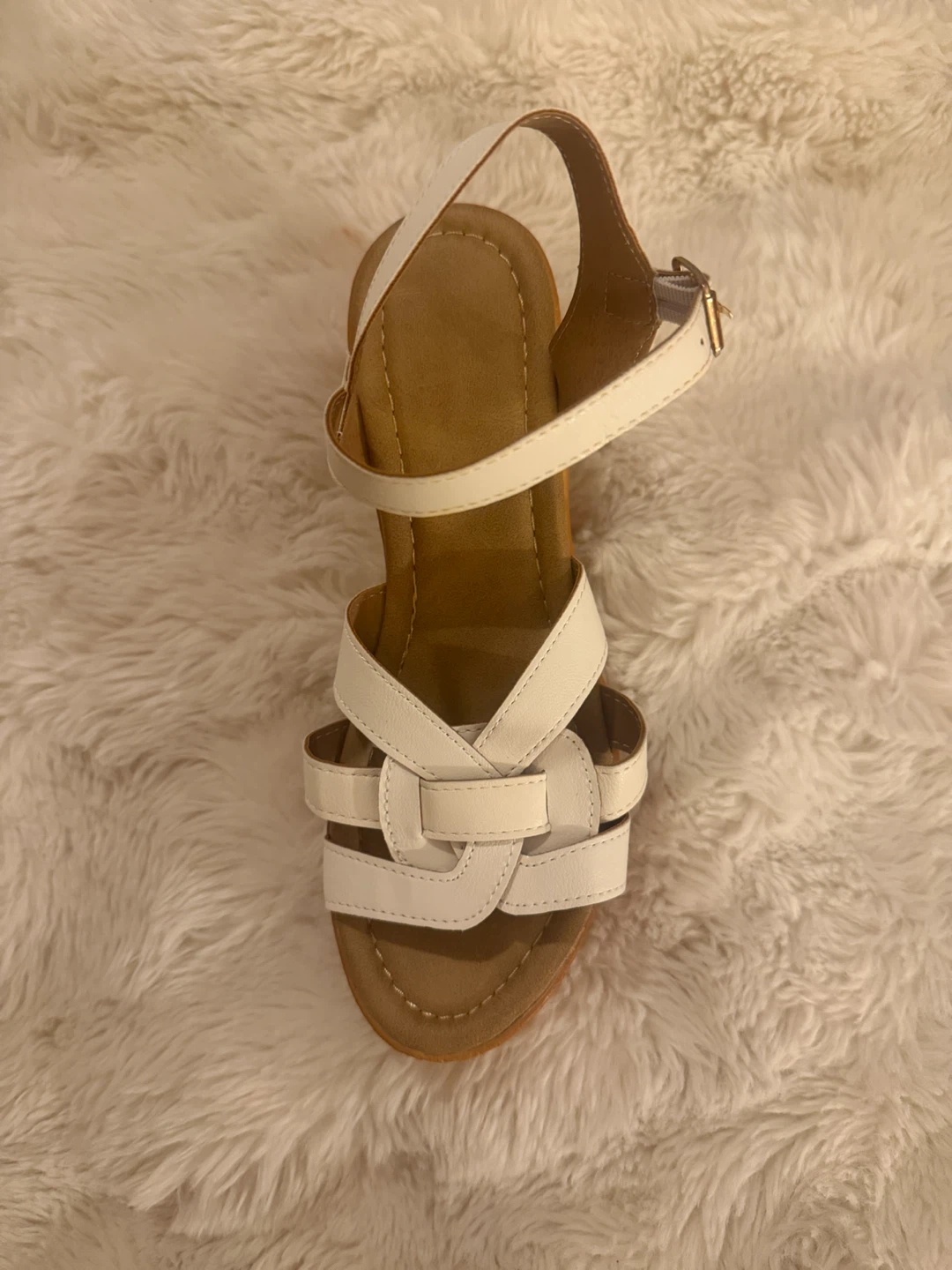 White Strappy Wedge Sandals - photo 3