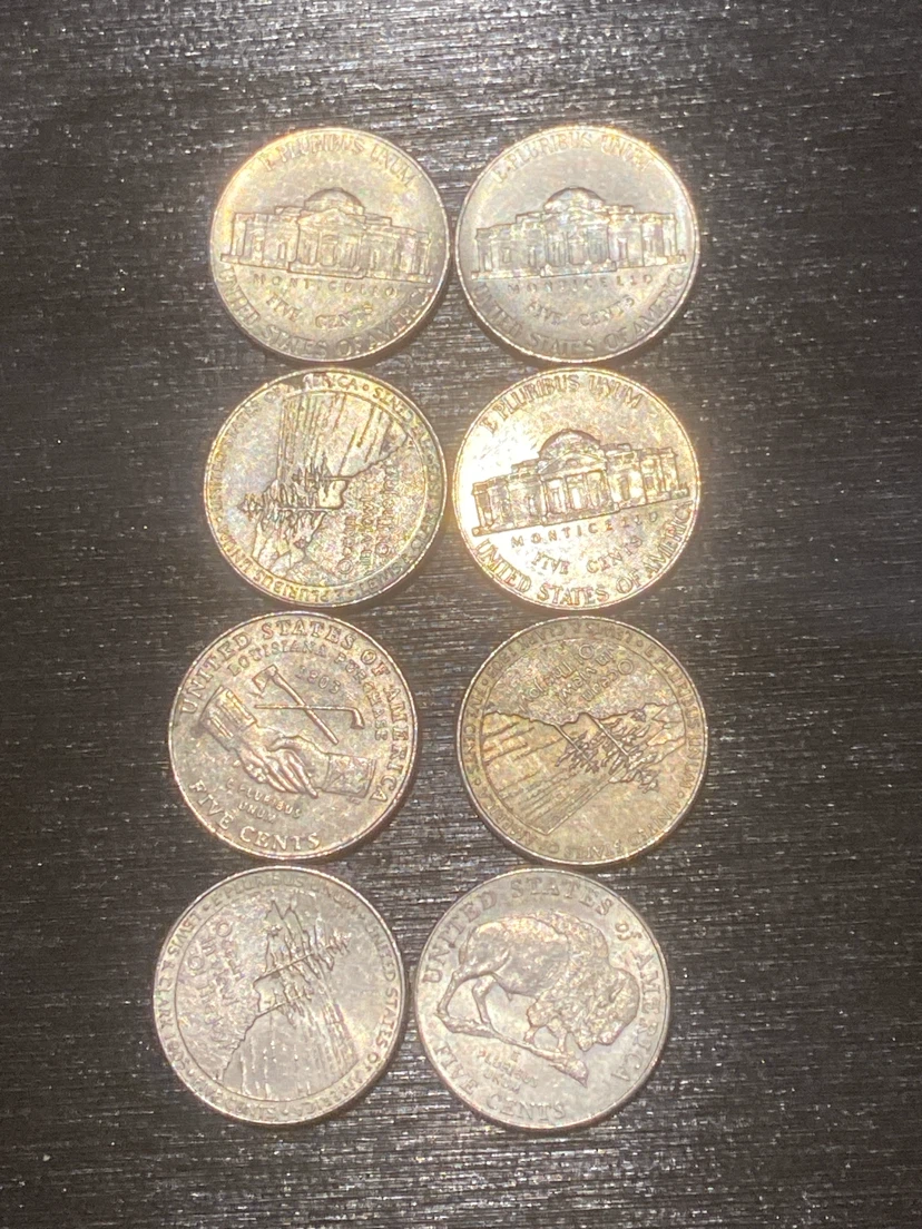 Collection of 8 Assorted US Five Cent Nickels - photo 2