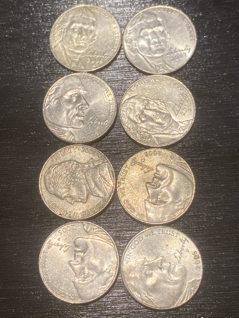 Collection of 8 Assorted US Five Cent Nickels - photo 4