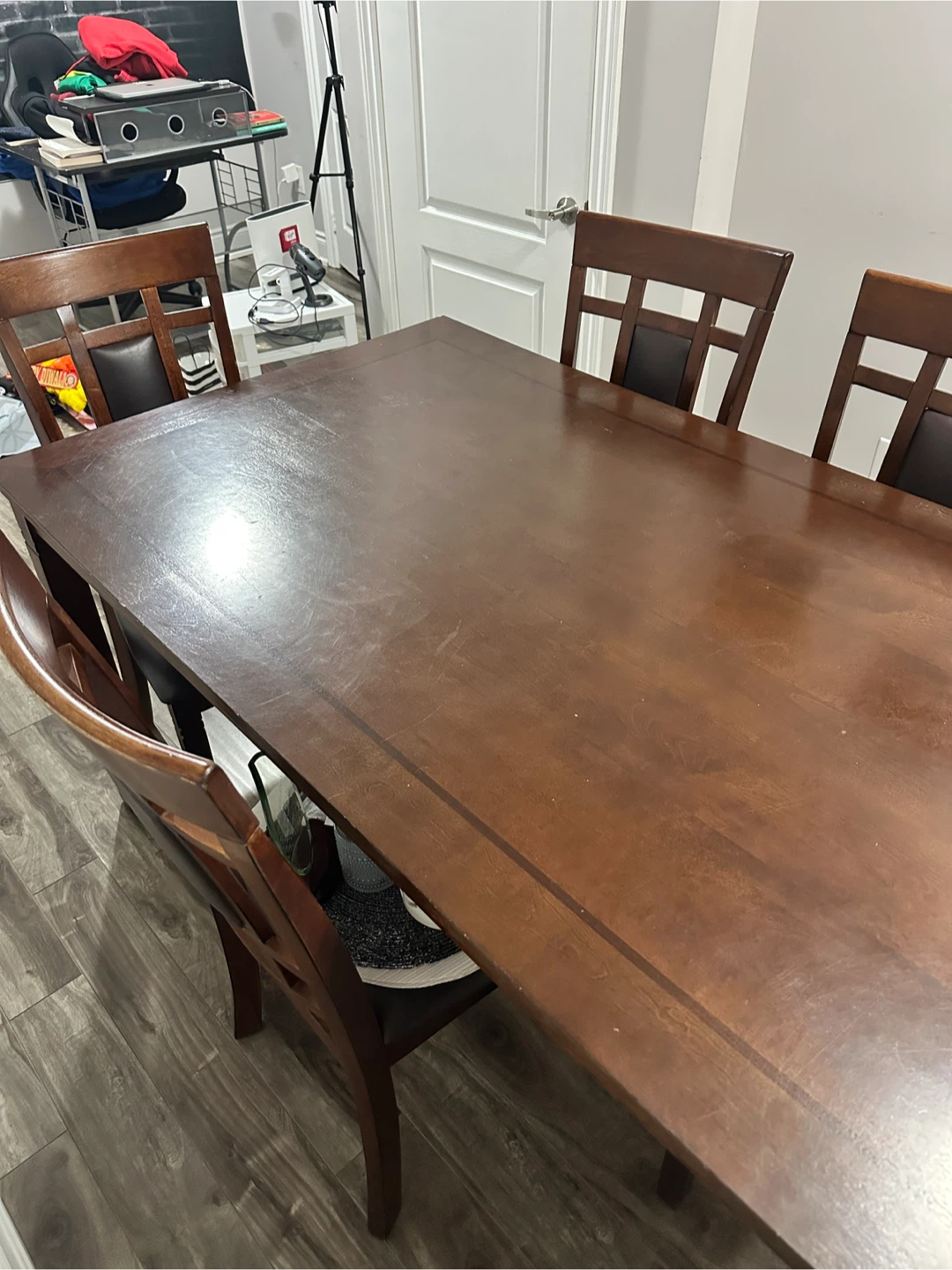 Dark Wood Dining Table with 4 Chairs - photo 4