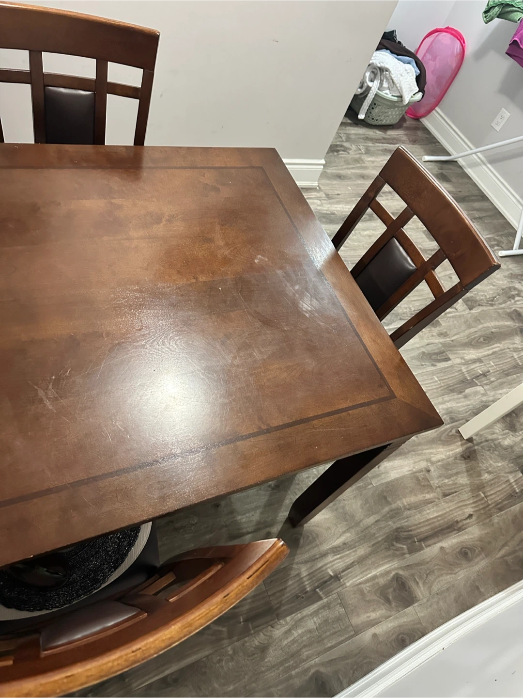 Dark Wood Dining Table with 4 Chairs - photo 5