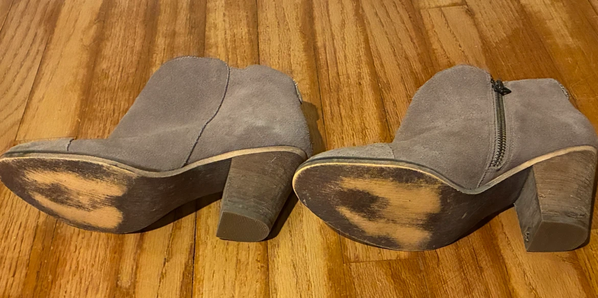 🏈 Taupe Suede Ankle Boots Size 7.5M - photo 3