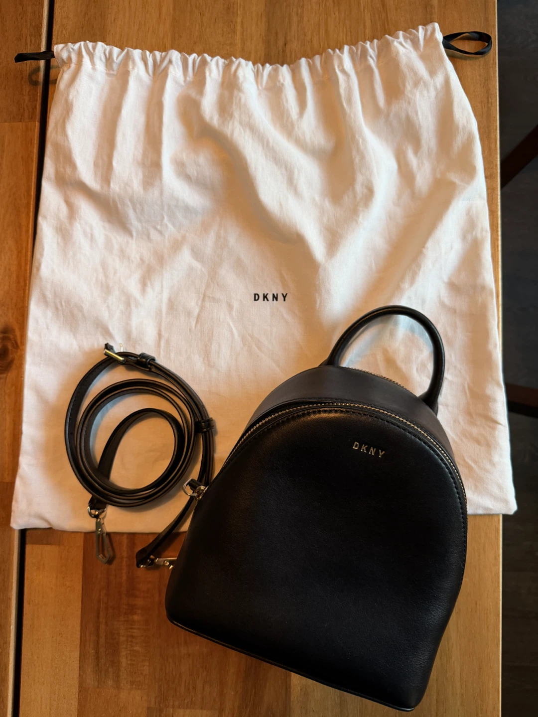 DKNY Black Mini Leather Crossbody