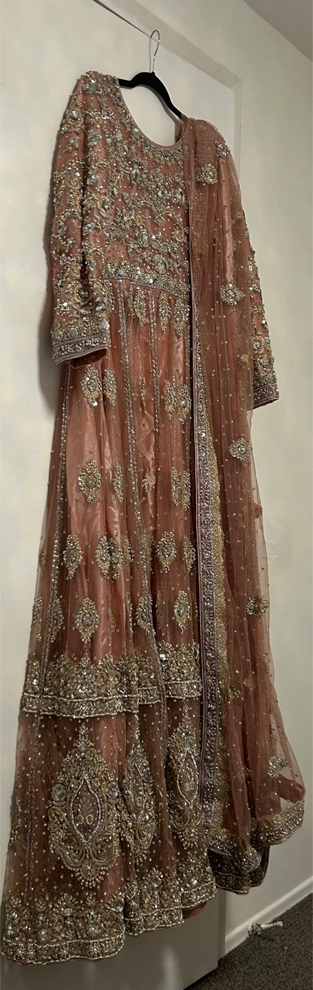 Embroidered Rose Gold Anarkali Gown - photo 2