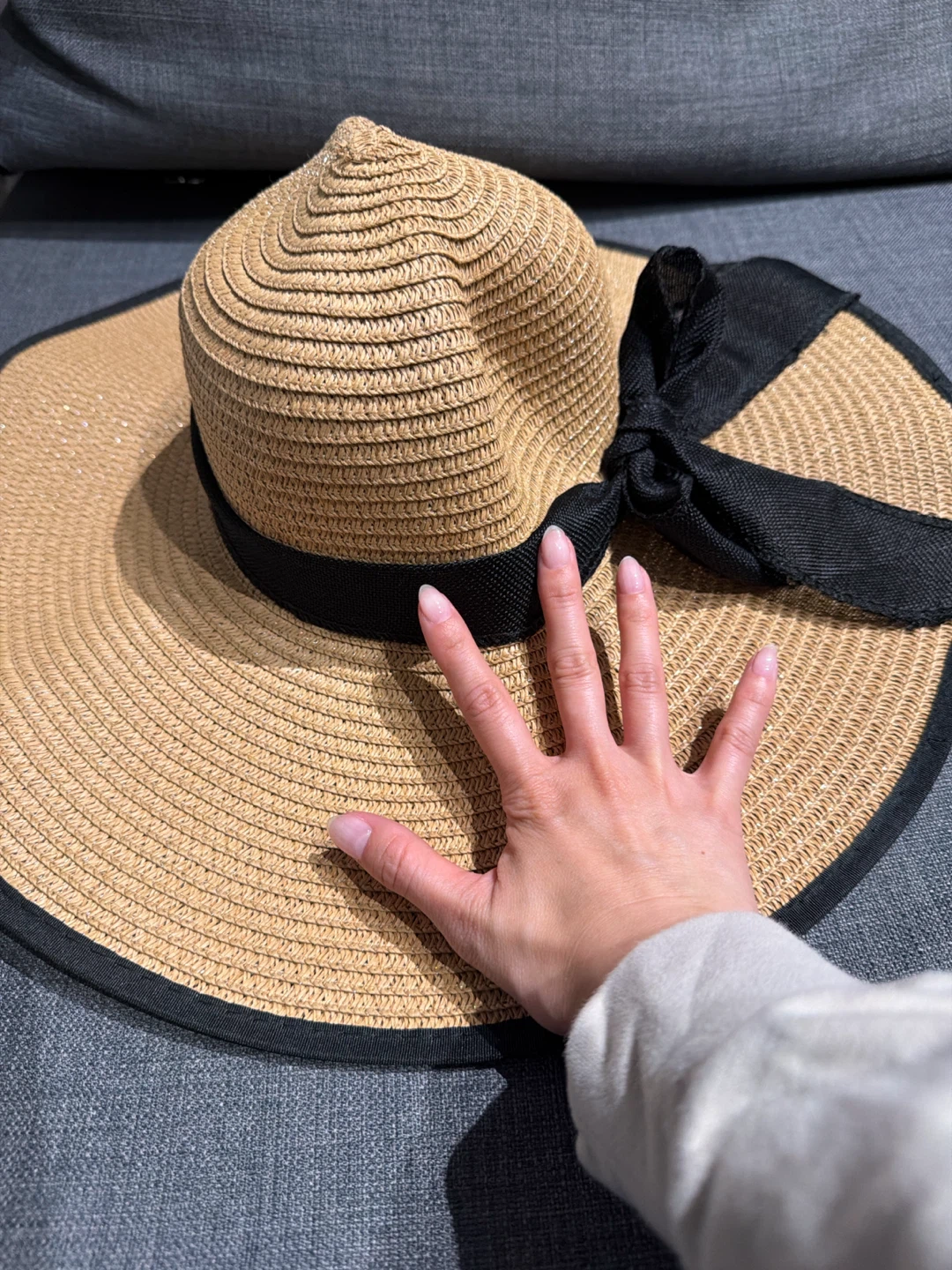 Straw Sun Hat with Black Bow - photo 4