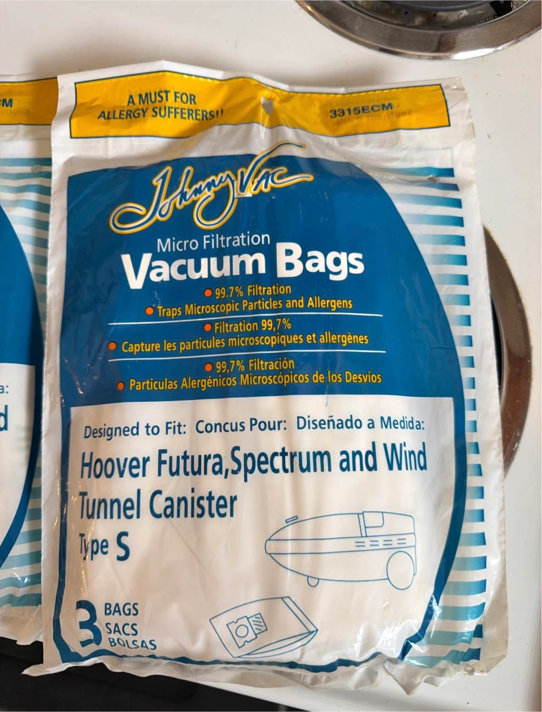 Johnny Vac Type S Vacuum Bags for Hoover Canister
