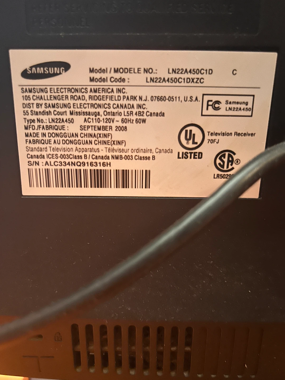 Samsung 22-inch LCD TV - photo 3