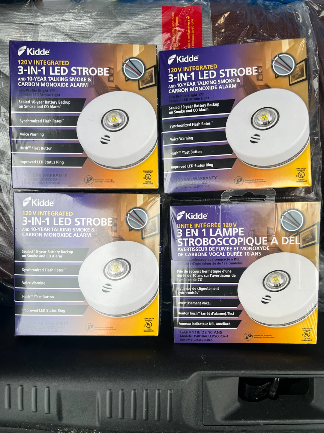 4x Kidde 3-in-1 Smoke, CO Alarm and LED Strobe