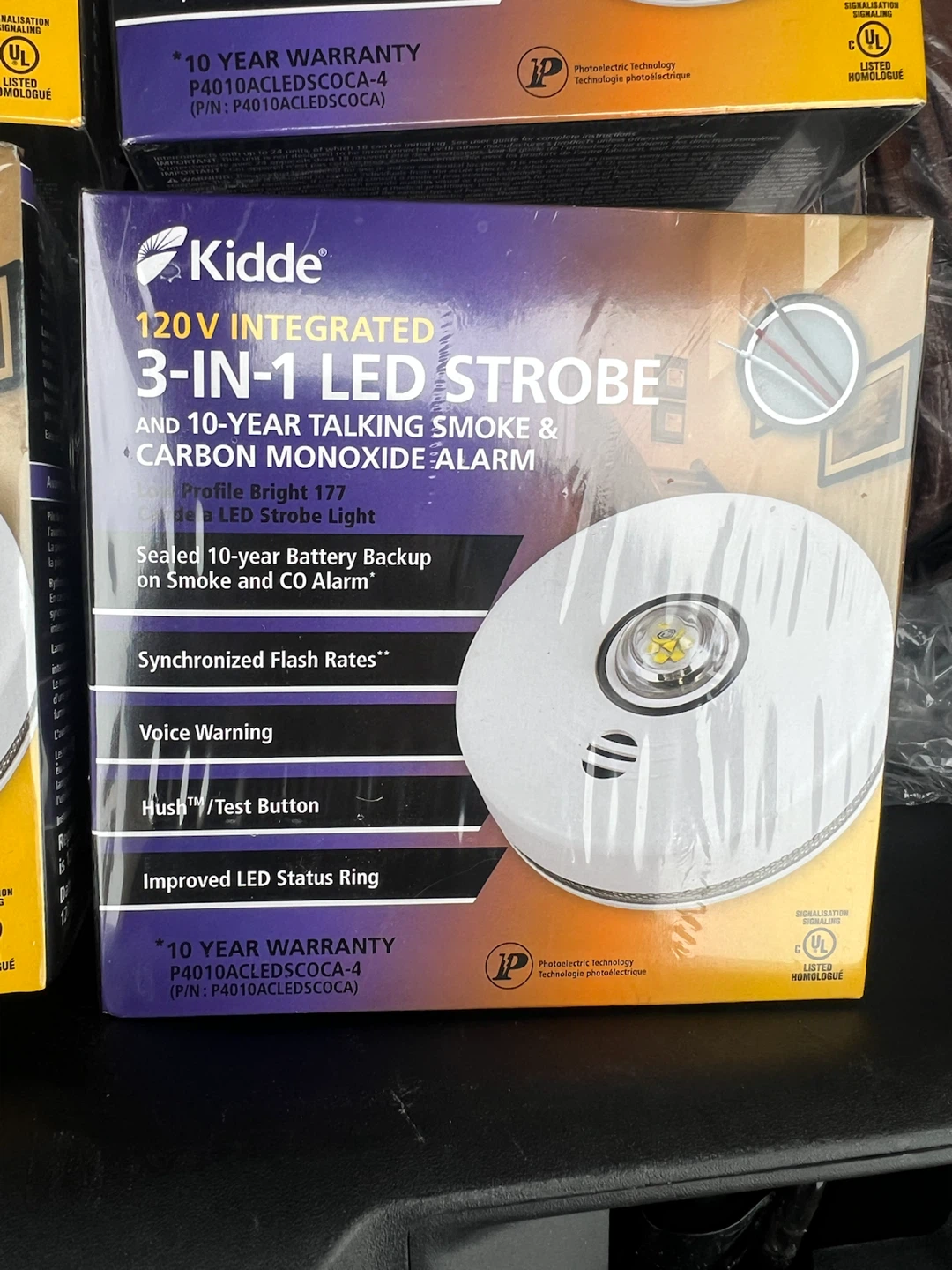 4x Kidde 3-in-1 Smoke, CO Alarm and LED Strobe - photo 3